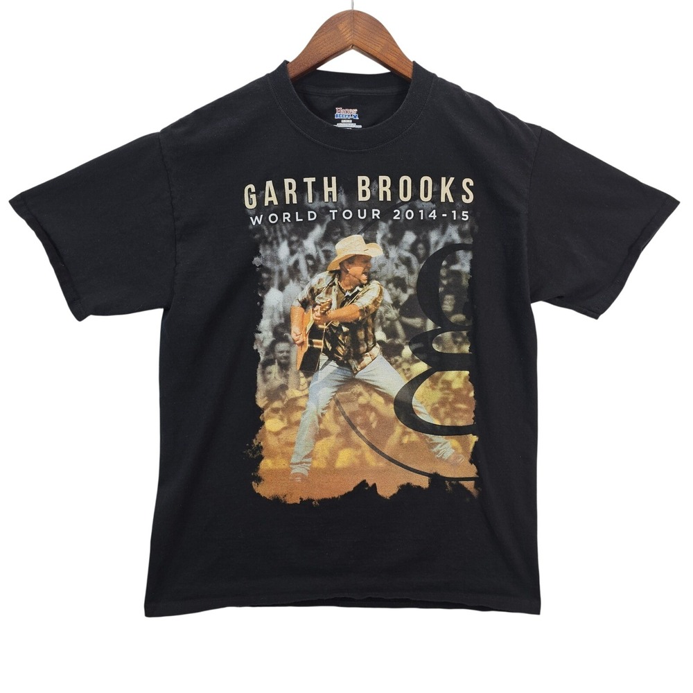 Garth Brooks World Tour 2014-15 Concert T-Shirt Black Hanes‎ Beefy-T Mens Medium